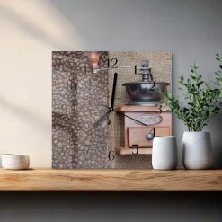 Zegar foto 30x30 Młynek do Kawy nowoczesny do salonu
