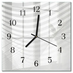 Zegar grafika 30x30 Abstrakcyjne Linie nowoczesne design 3D art