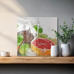 Zegar kuchenny 30x30 Owoc dekoracyjny do salonu