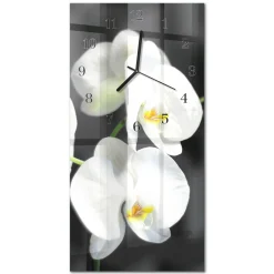 Zegar na ścianę 30x60 Orchidea szklany ścienny