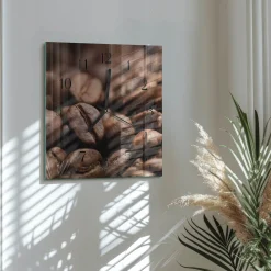 Zegar na ścianę 30x30 Ziarna Kawy zegar ścienny