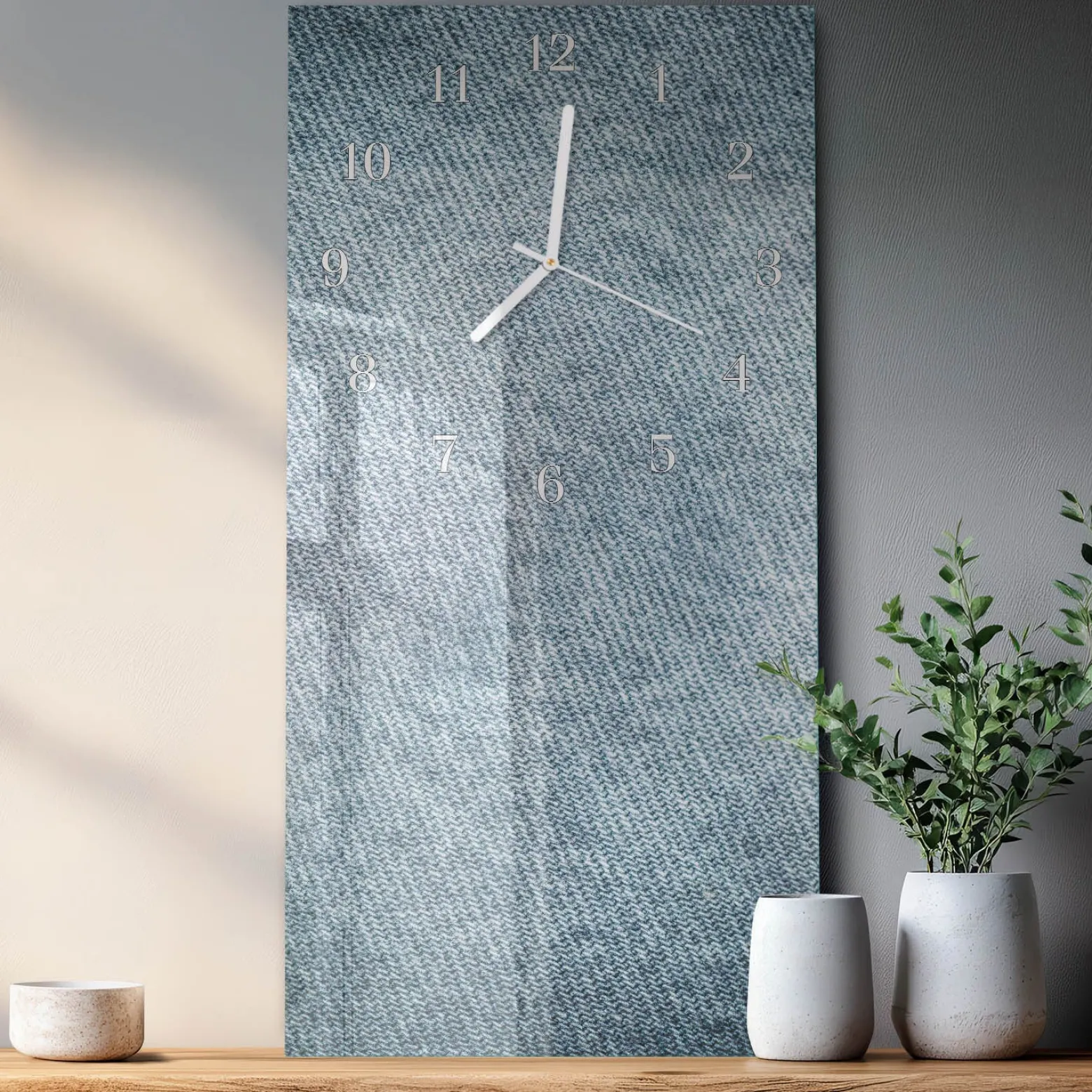 Zegar na szkle 30x60 Plastikowy dekoracyjny na ścianę