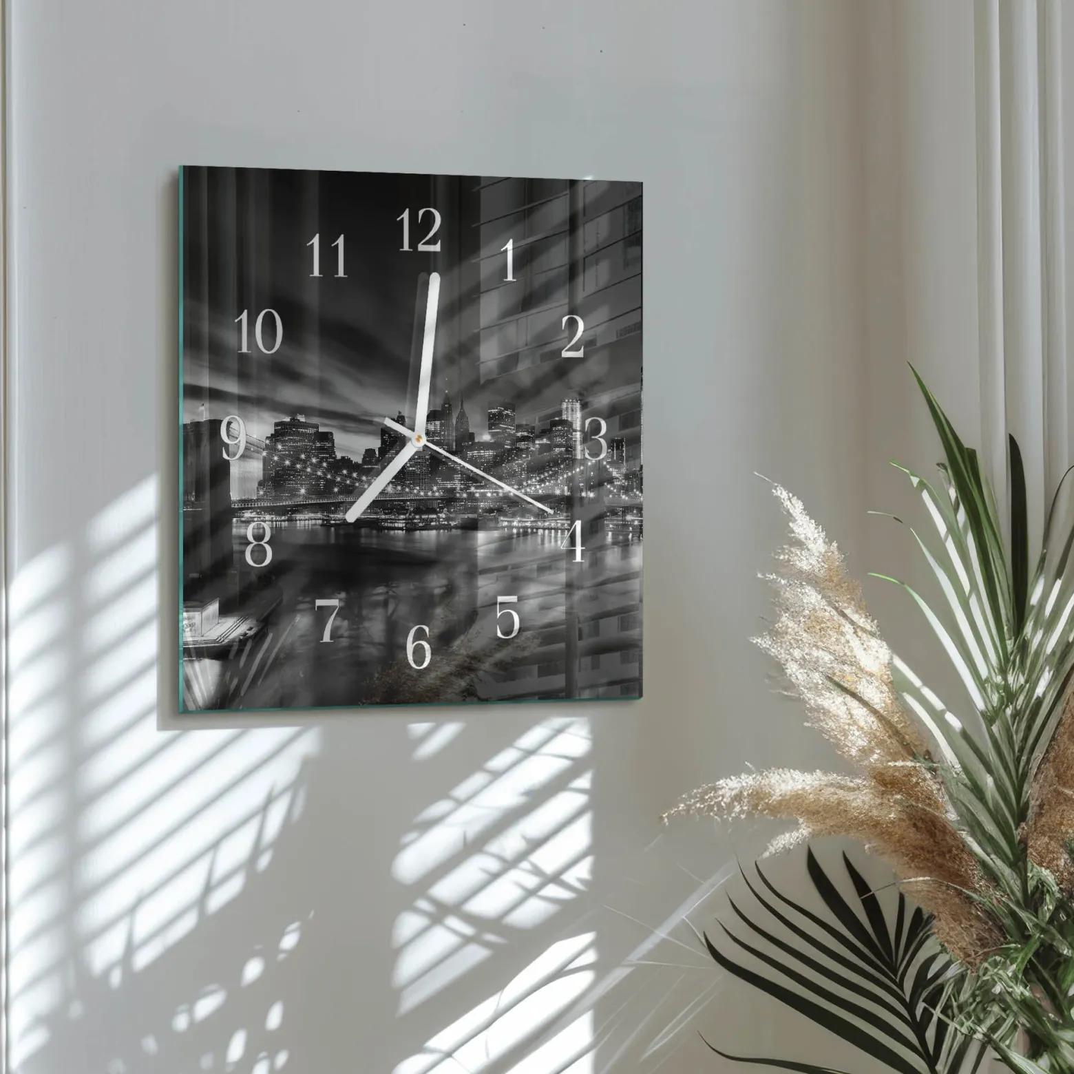 Zegar premium 30x30 Miasto zegar ścienny