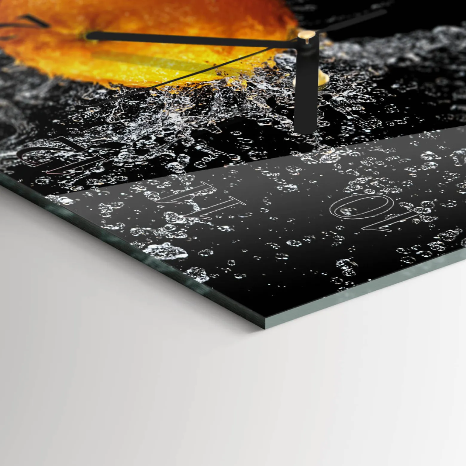 Zegar premium 30x30 Pomarańczowy nowoczesny do salonu