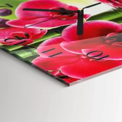Zegar płynący 30x30 Orchidea dekoracyjny na ścianę