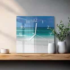 Zegar wakacje 30x30 Plaża Morze piasek fale ocean wybrzeże lato