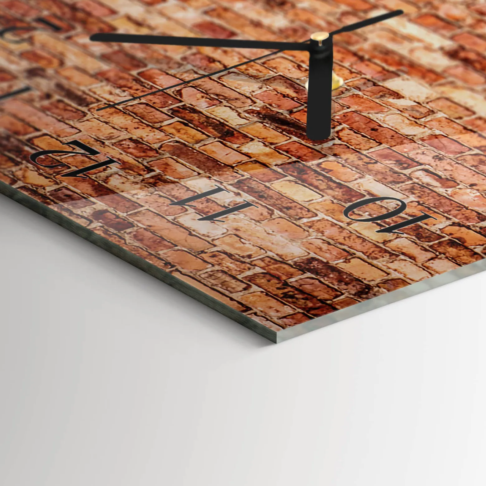 Zegar z grafiką 30x60 Ściana z Cegieł ozdobny ścienny