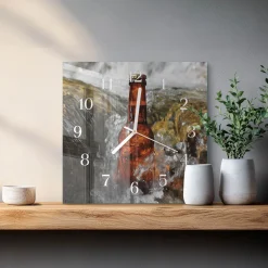 Zegar brzozy 30x30 Piwo kufel pianka pub bar napój chmiel szklany