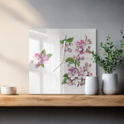Zegar bukiet 30x30 Kwiaty rośliny kolorowe ogród dekoracja art