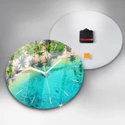 Zegar ścienny dekoracyjny cichy Tropikalna plaża Koh Tao