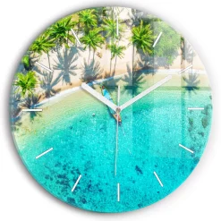 Zegar ścienny dekoracyjny cichy Tropikalna plaża Koh Tao