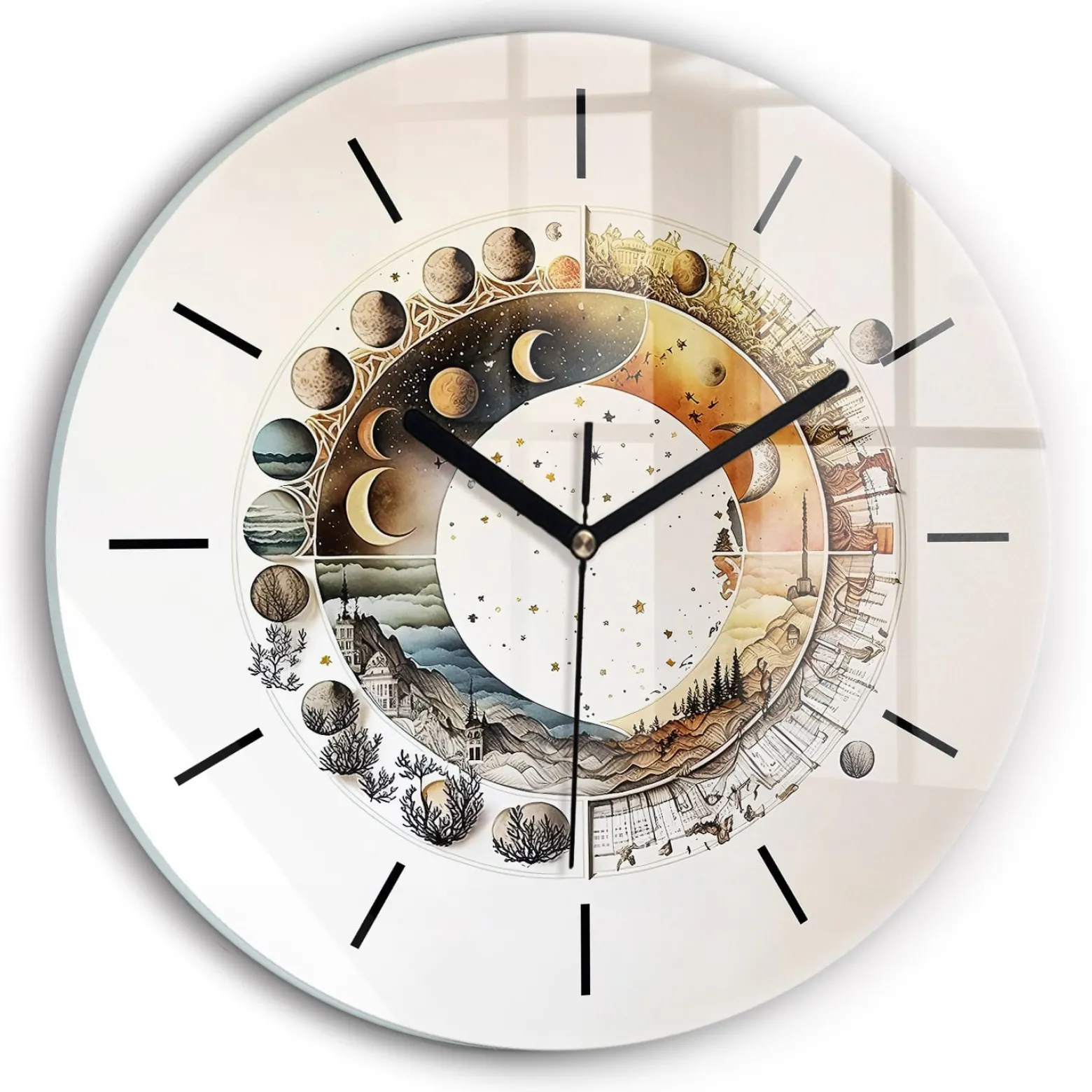 Zegar ścienny dekoracyjny cichy Zegar astronomia fi30