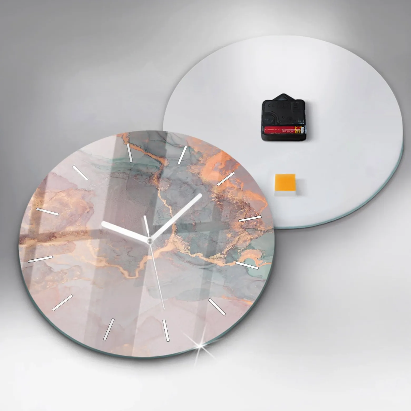 Zegar ścienny dekoracyjny cichy Tekstura marmuru fi30