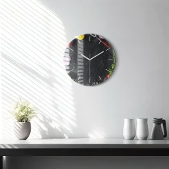 Zegar ścienny dekoracyjny cichy Warzywa na stole fi30