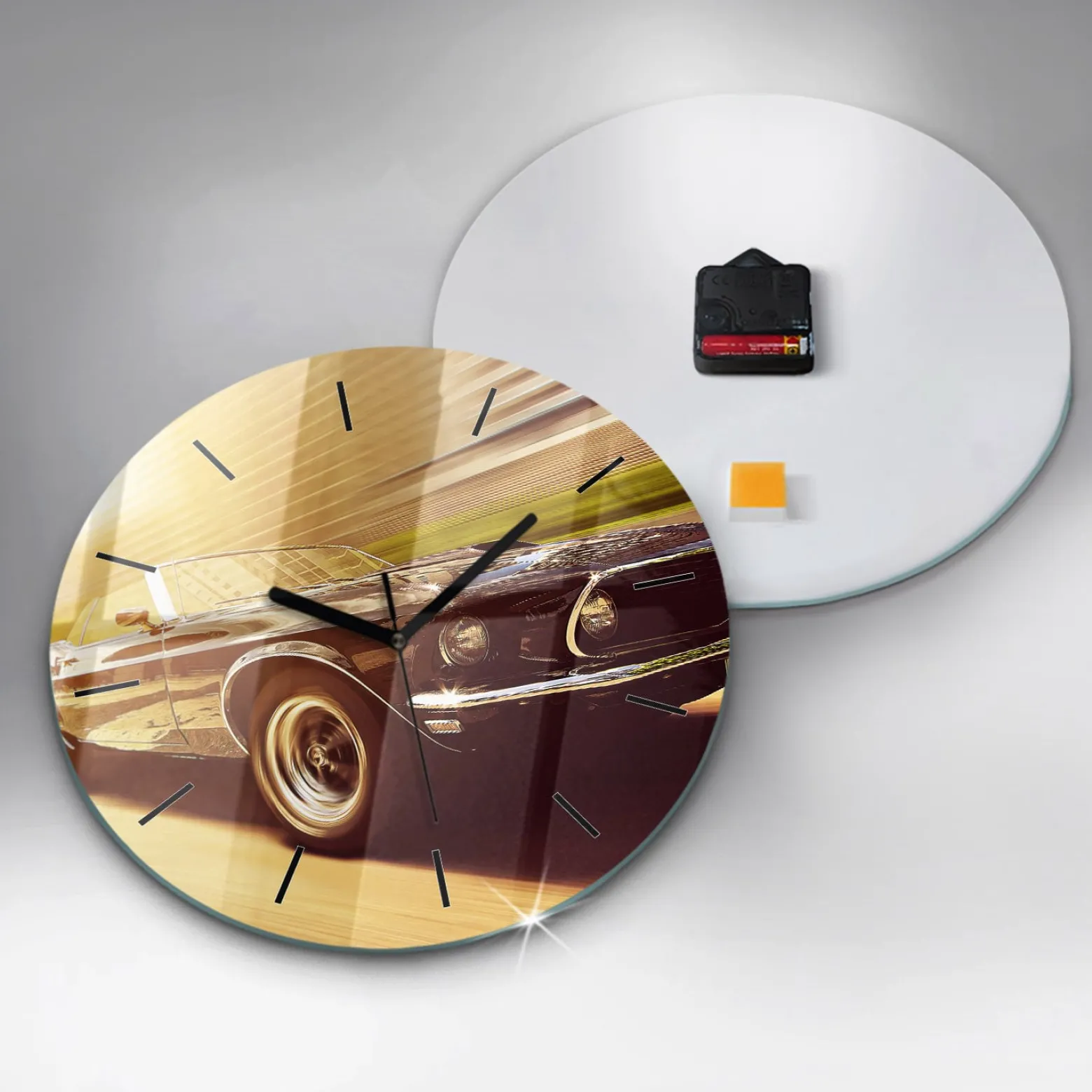 Zegar ścienny dekoracyjny cichy Klasyczny stary samochód