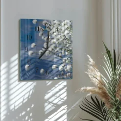 Zegar ścienny 30x30 Bawełna design na ścianę