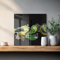 Zegar ścienny 30x30 Cytryna i Limonka nowoczesny do salonu
