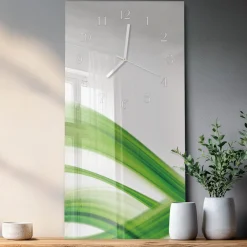 Zegar ścienny 30x60 Fala Abstrakcyjna nowoczesny do salonu