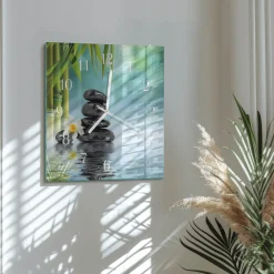 Zegar ścienny 30x30 Kamienie design na ścianę