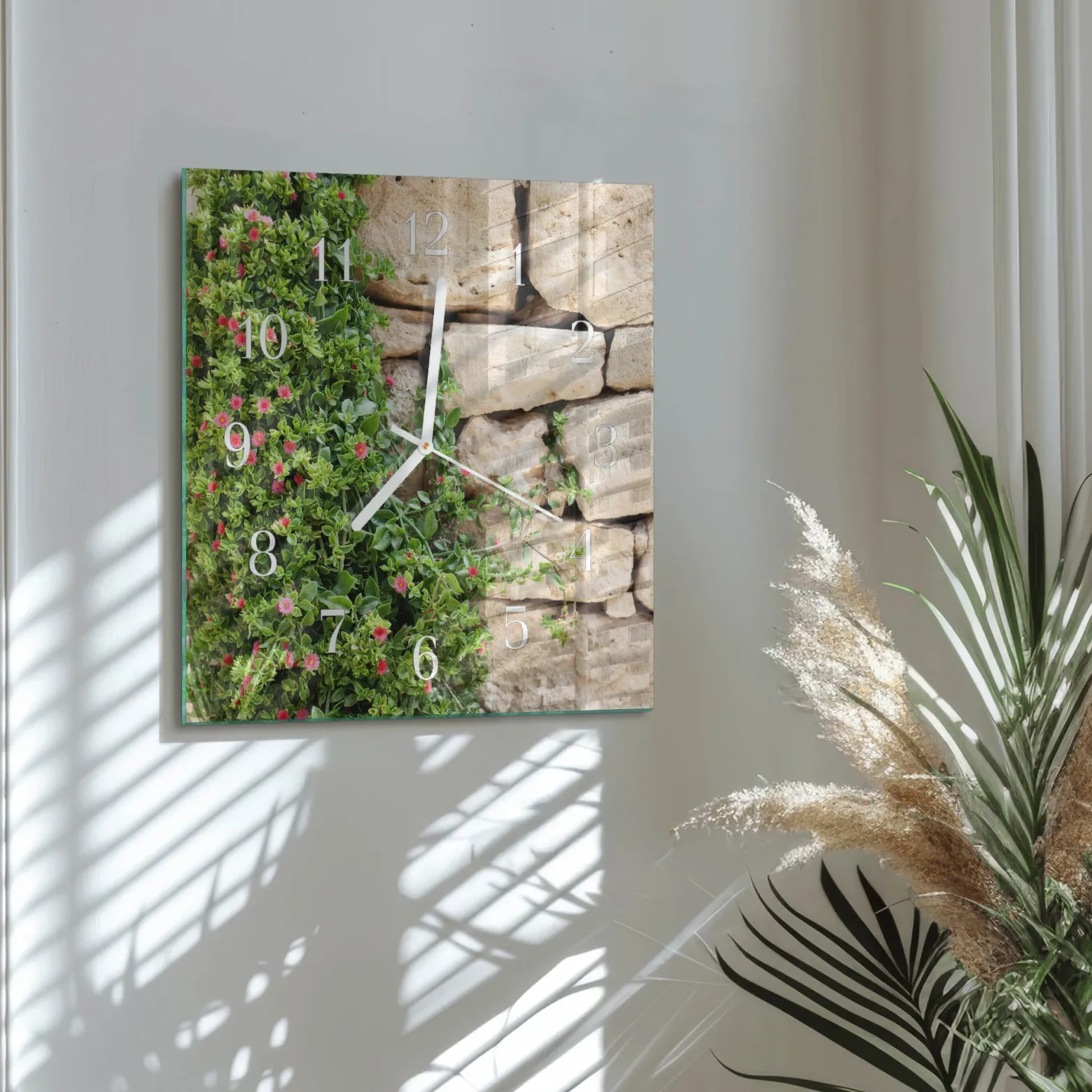 Zegar ścienny 30x30 Kamienie Natura nowoczesny do salonu