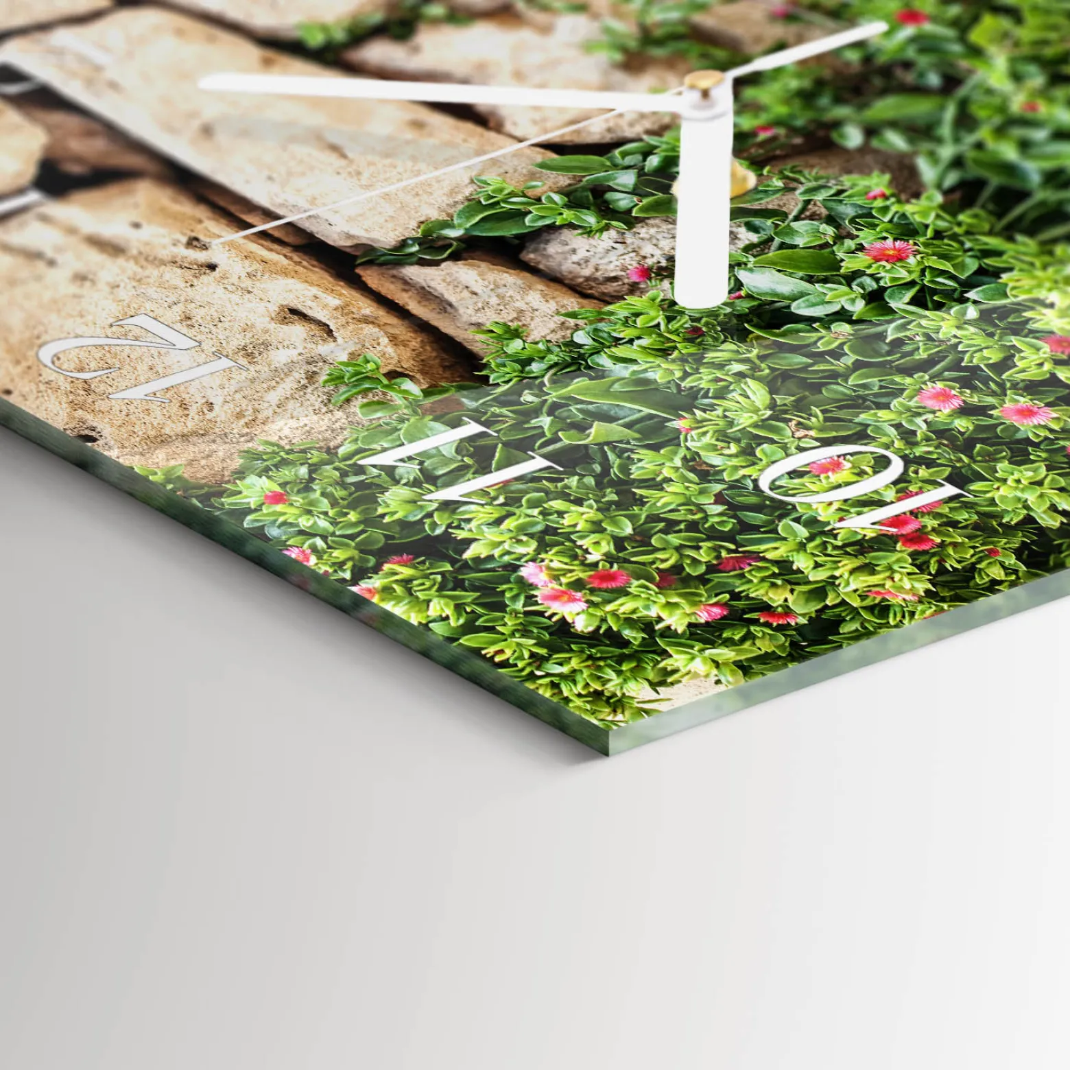 Zegar ścienny 30x30 Kamienie Natura nowoczesny do salonu