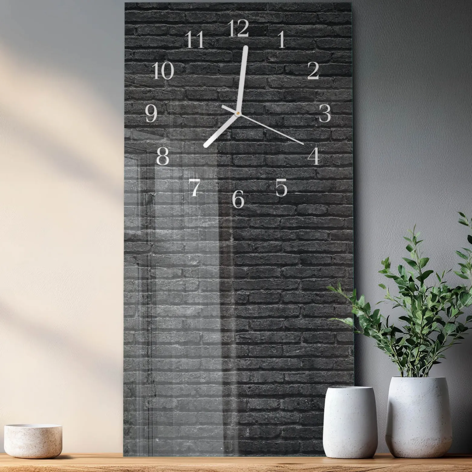 Zegar ścienny 30x60 Klinkier cichy mechanizm salon