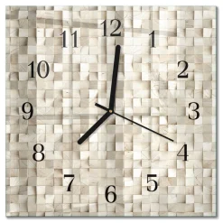 Zegar ścienny 30x30 Mozaika drewniana design na ścianę