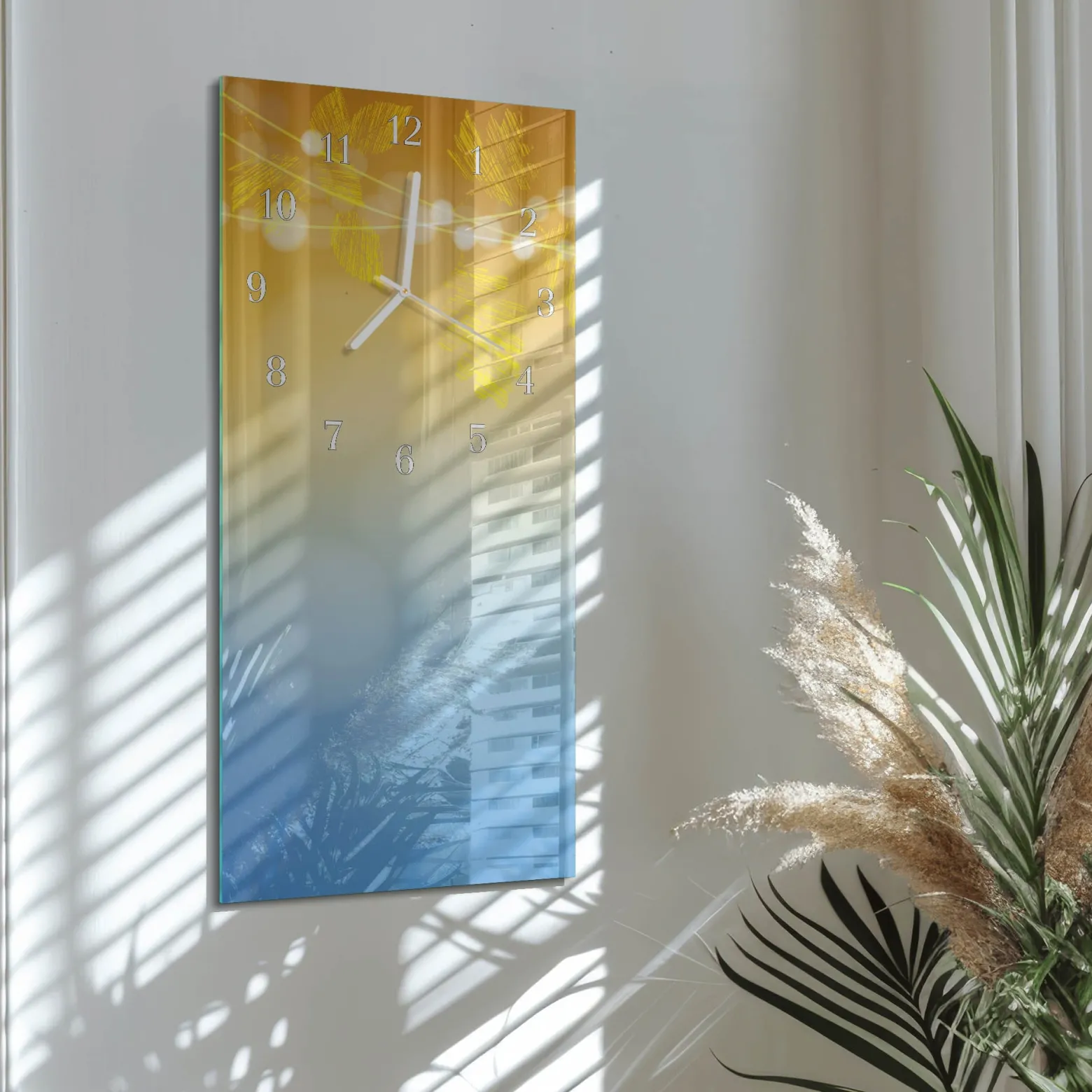 Zegar ścienny 30x60 Wzór cichy mechanizm salon
