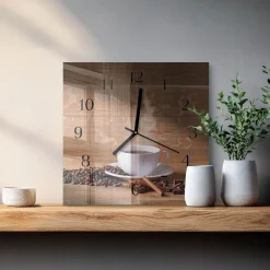 Zegar do kuchni 30x30 Kawa nowoczesny do salonu
