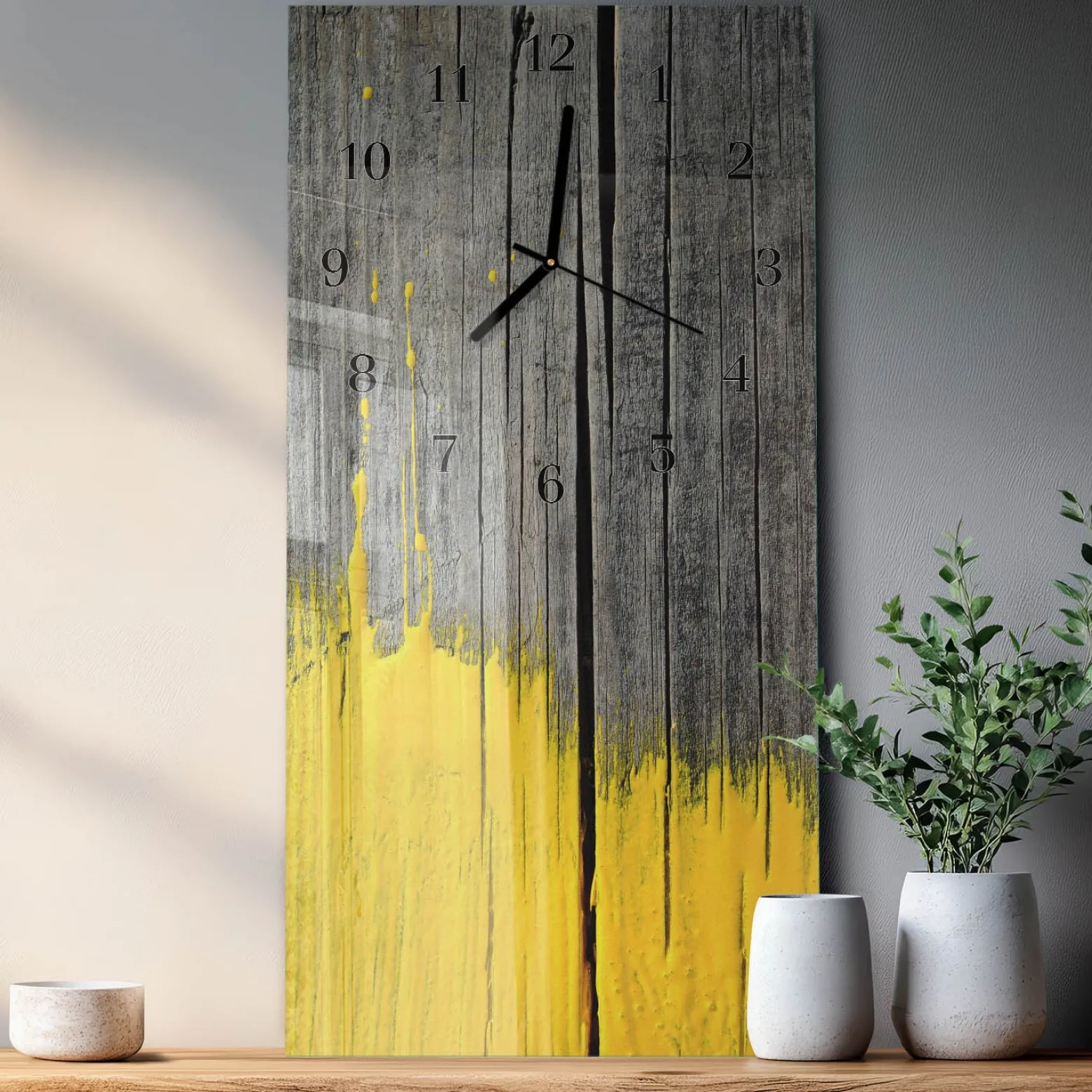 Zegar do salonu 30x60 Deska Drewniana dekoracyjny na ścianę