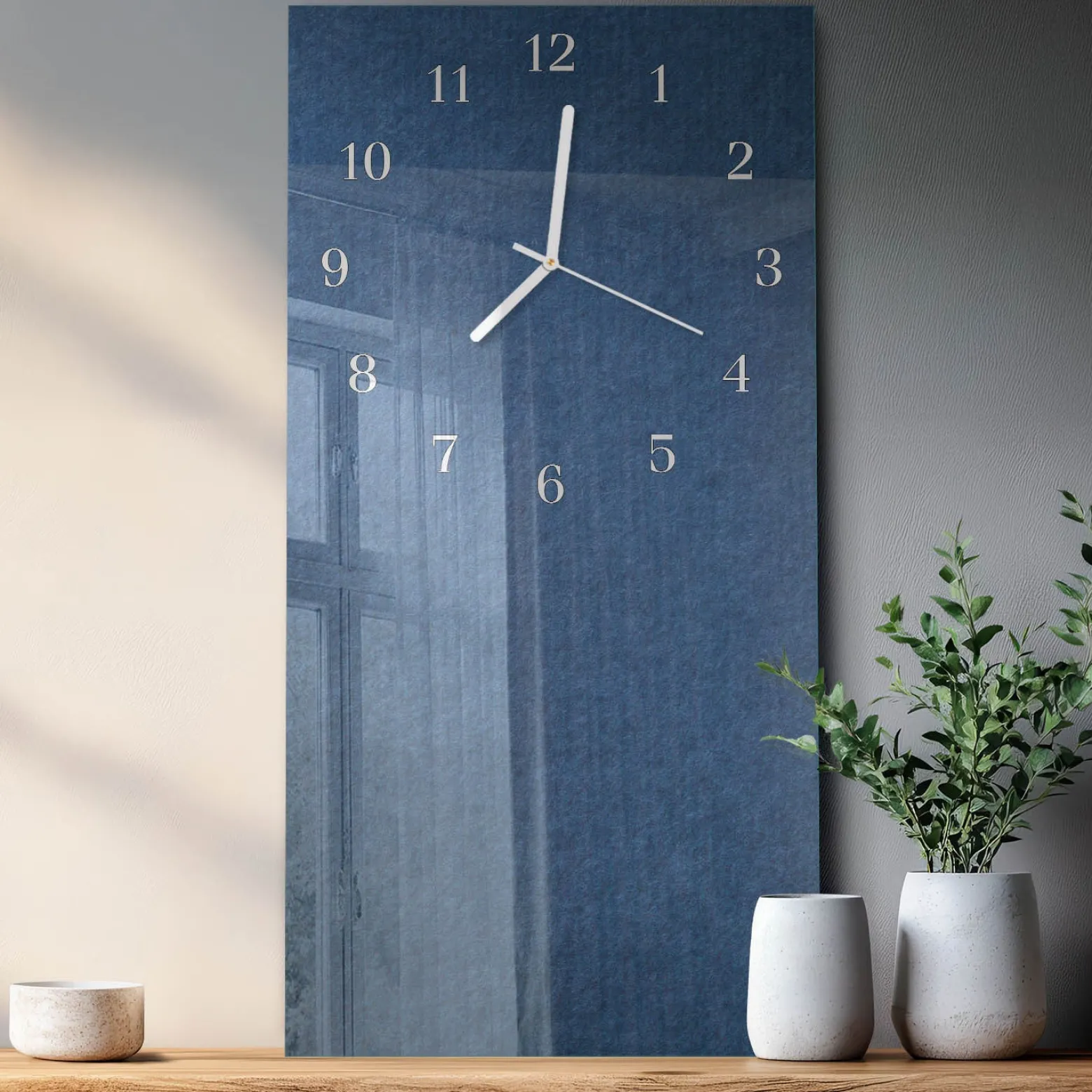 Zegar do salonu 30x60 Płyta dekoracyjny na ścianę