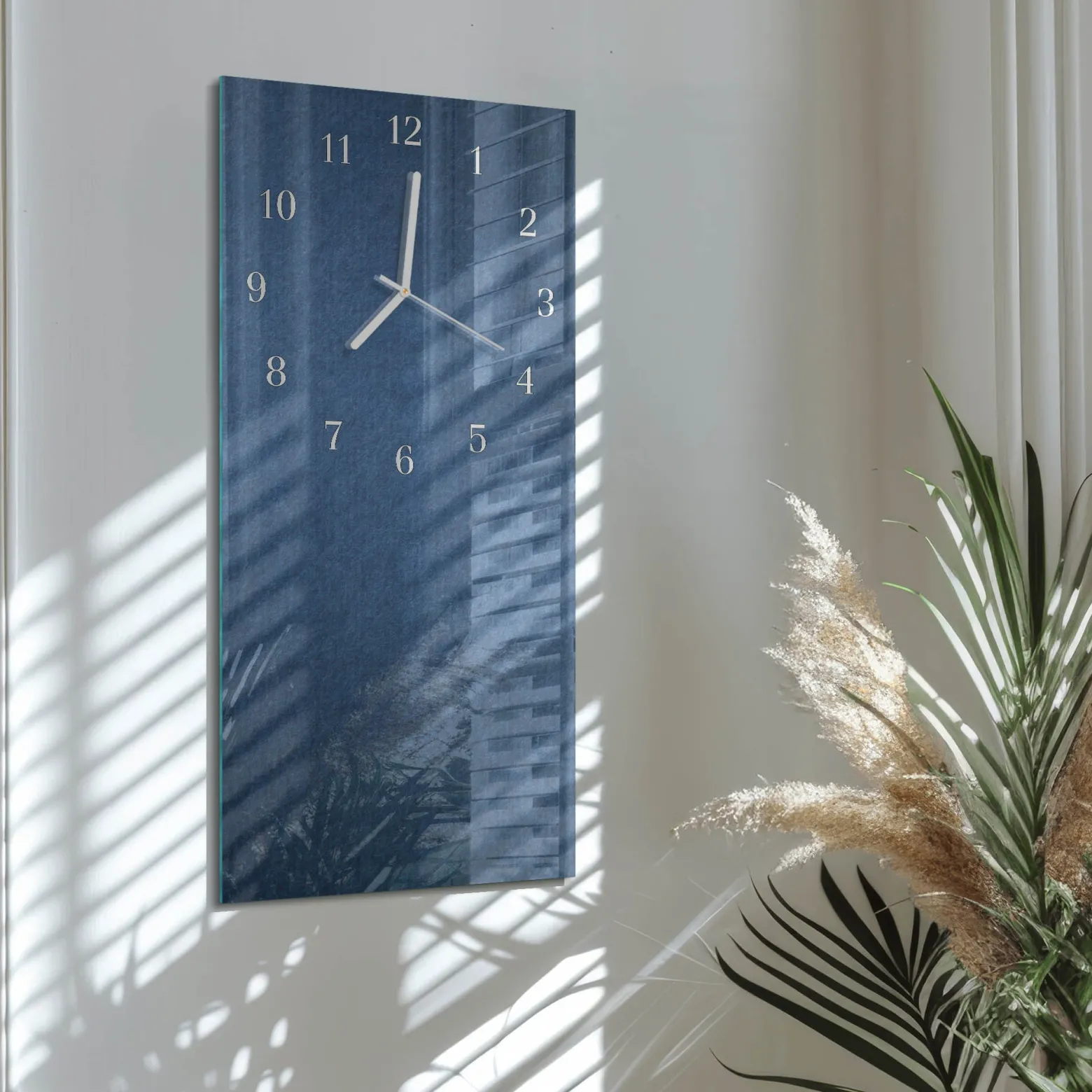 Zegar do salonu 30x60 Płyta dekoracyjny na ścianę