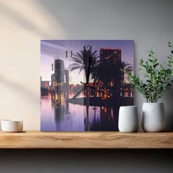 Zegar Floryda 30x30 Palmy Florydy plaża ocean palma słońce lato