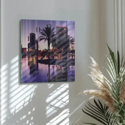 Zegar Floryda 30x30 Palmy Florydy plaża ocean palma słońce lato