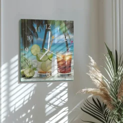 Zegar foto 30x30 Koktajl nowoczesny do salonu