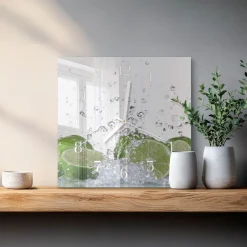Zegar foto 30x30 Limonki nowoczesny na ścianę