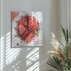 Zegar foto 30x30 Serce Arbuza ozdobny ścienny