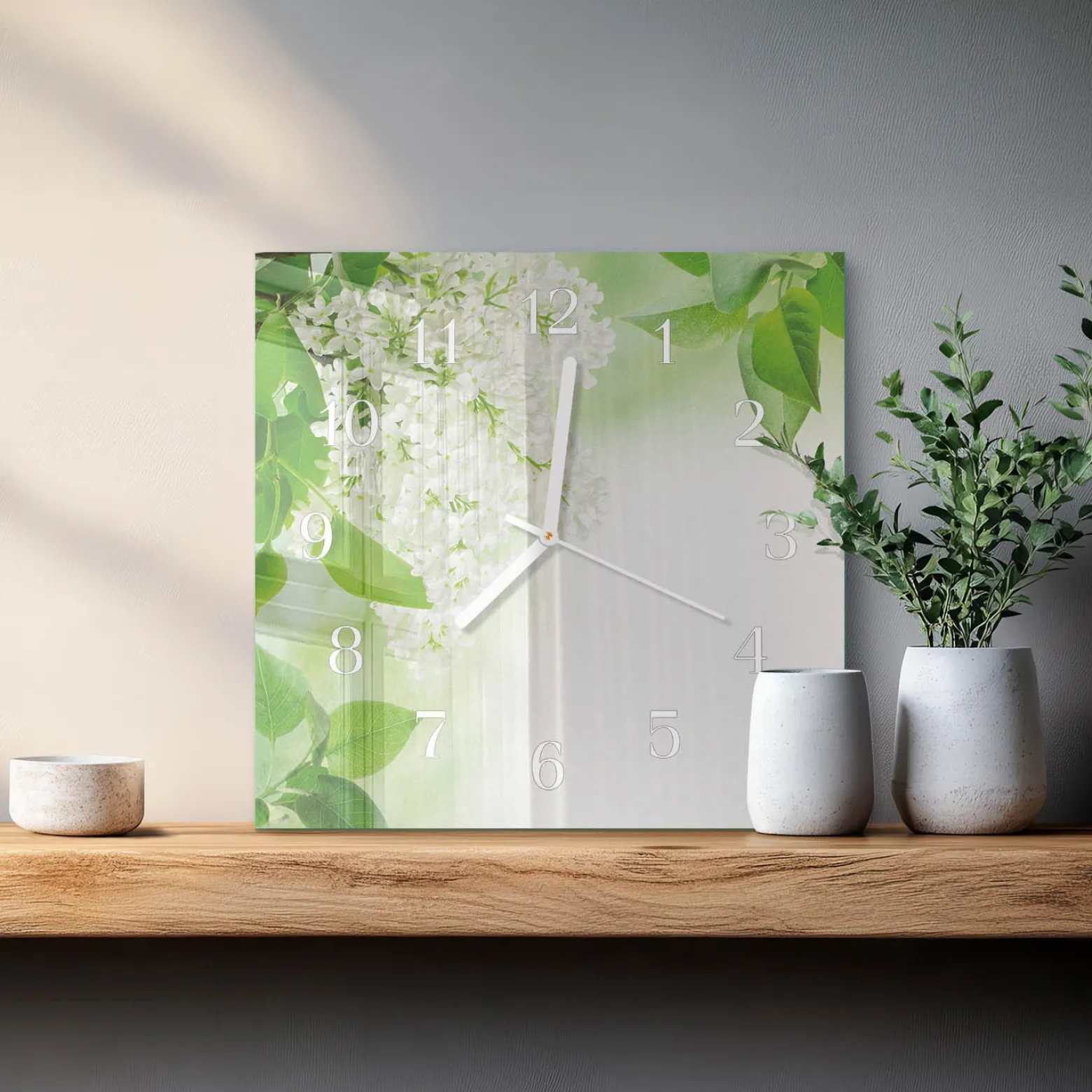 Zegar jesienny 30x30 Liście kolorowe liście drzewa natura jesień