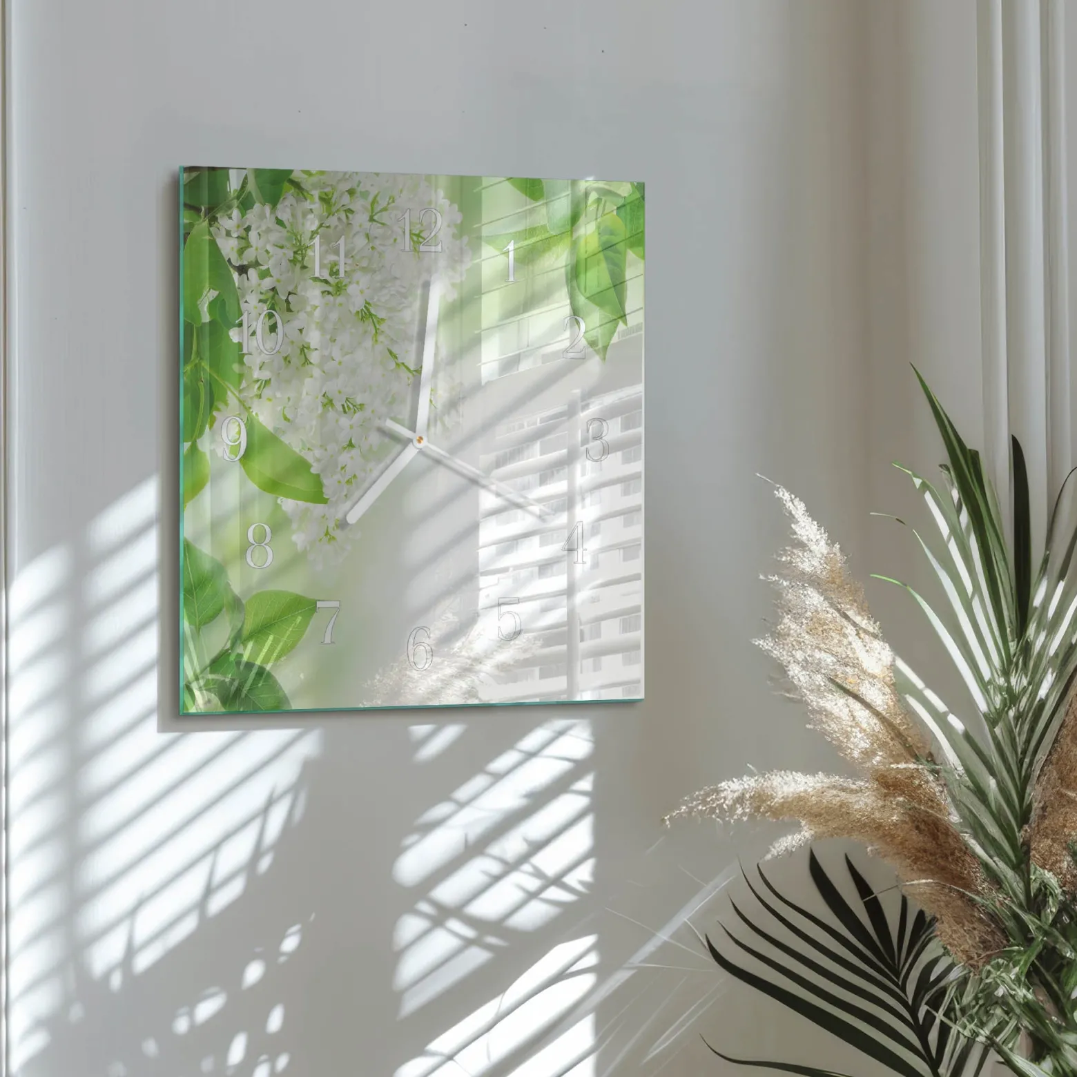 Zegar jesienny 30x30 Liście kolorowe liście drzewa natura jesień