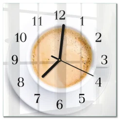 Zegar kawiarnia 30x30 Filiżanka Kawy espresso napój ziarna brąz