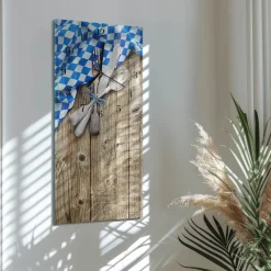 Zegar kuchenny 30x60 Bawarska Tablica Drewniana szklany ścienny