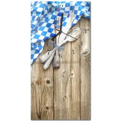 Zegar kuchenny 30x60 Bawarska Tablica Drewniana szklany ścienny