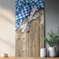 Zegar kuchenny 30x60 Bawarska Tablica Drewniana szklany ścienny
