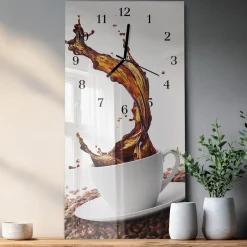 Zegar kuchenny 30x60 Filiżanka Kawy design na ścianę