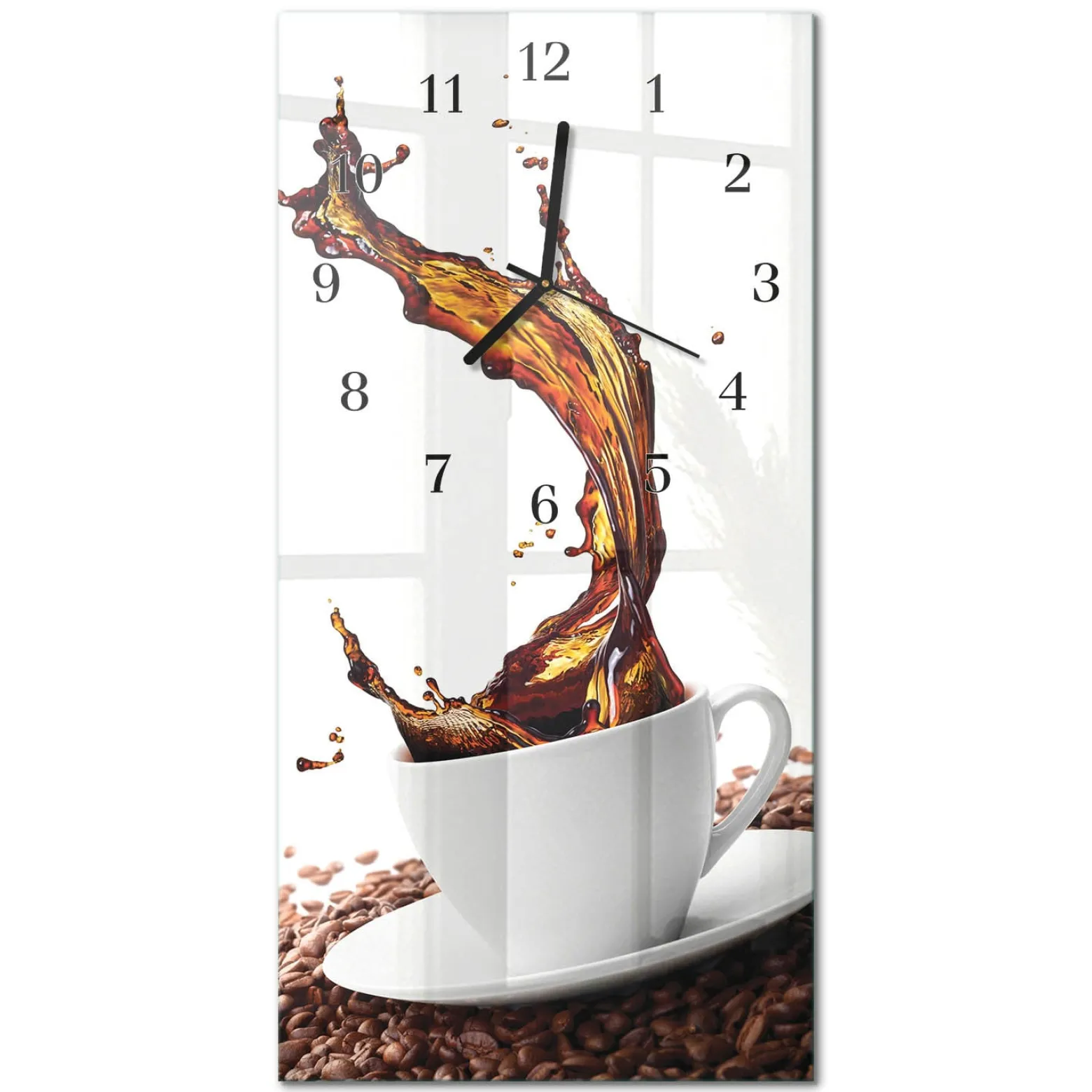 Zegar kuchenny 30x60 Filiżanka Kawy design na ścianę