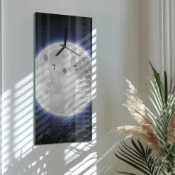 Zegar kuchenny 30x60 Księżyc nowoczesny na ścianę