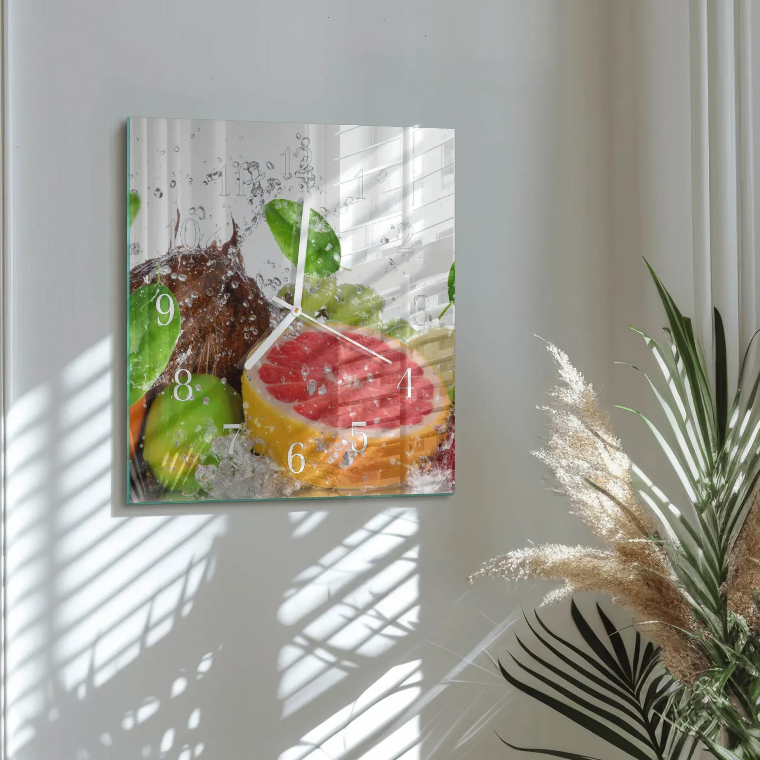 Zegar kuchenny 30x30 Owoc dekoracyjny do salonu