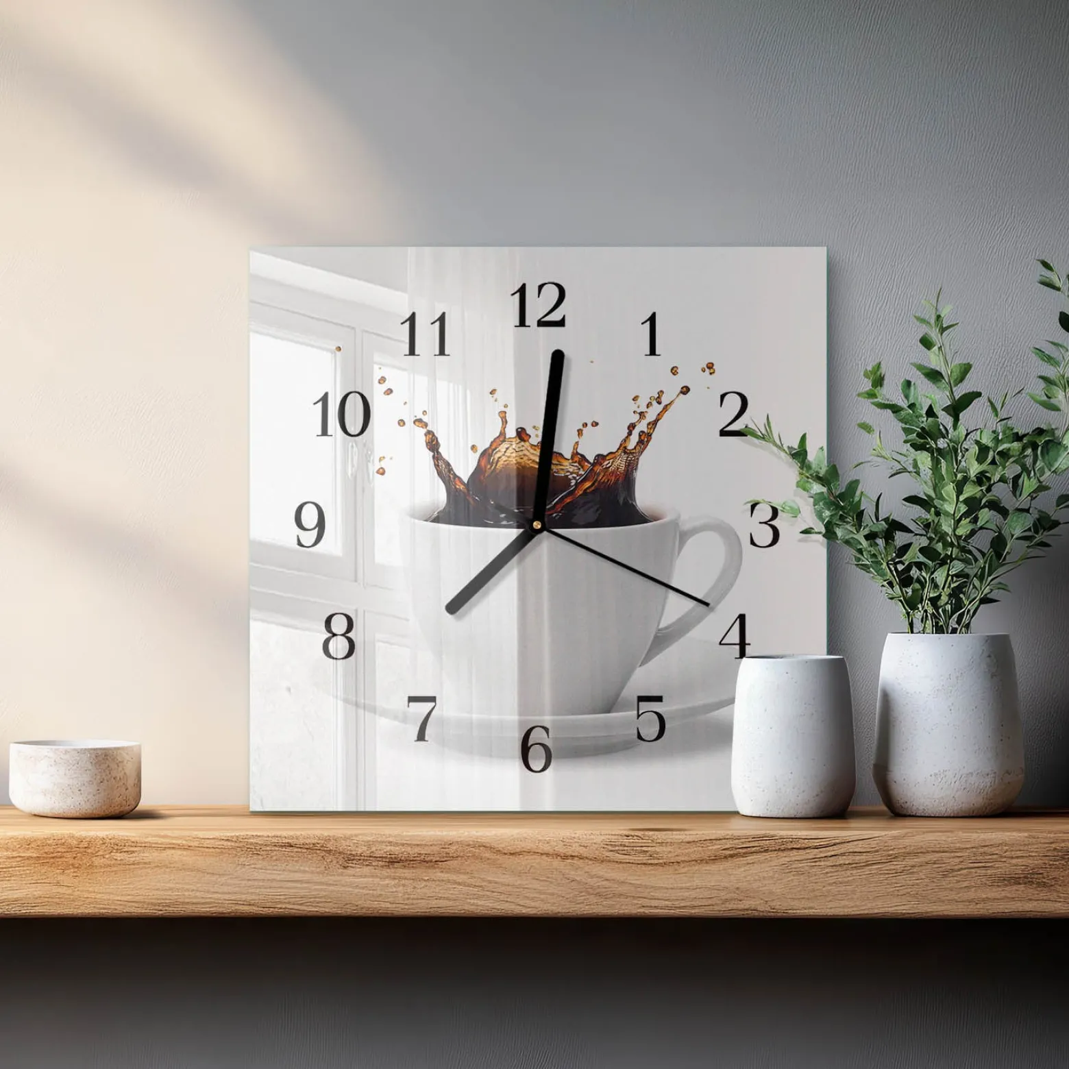 Zegar loft 30x30 Kawa dekoracyjny na ścianę