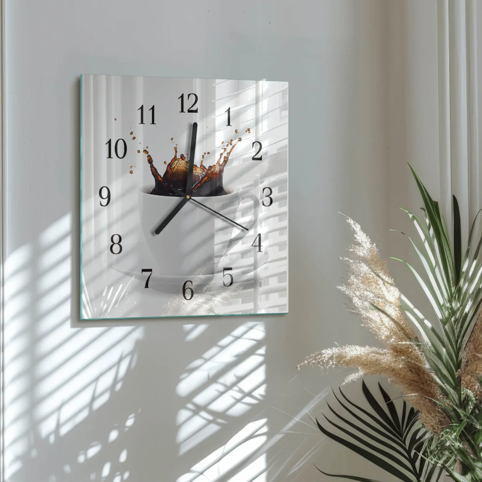 Zegar loft 30x30 Kawa dekoracyjny na ścianę