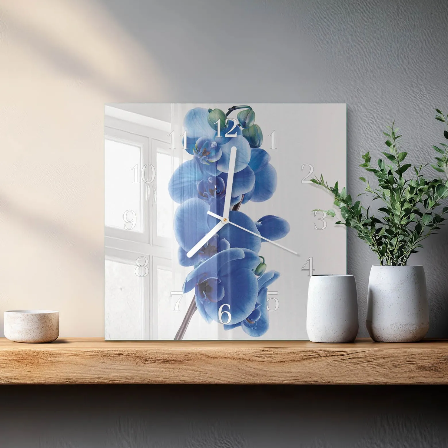 Zegar loft 30x30 Orchidea nowoczesny na ścianę